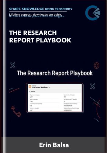 The Research Report Playbook - Erin Balsa