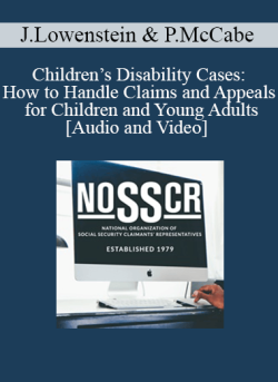 Audio and Video Janna Lowenstein Patricia McCabe Childrens Disability Cases How to Handle Claims and Appeals for Children and Young Adults 250x343 1 - eSy[GB]